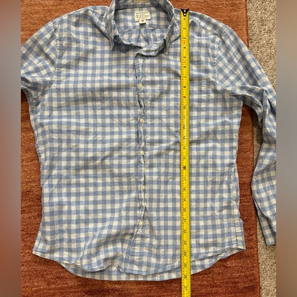 J Crew Slim Fit Blue Gingham Casual Shirt - Size Medium - Picture 5 of 6
